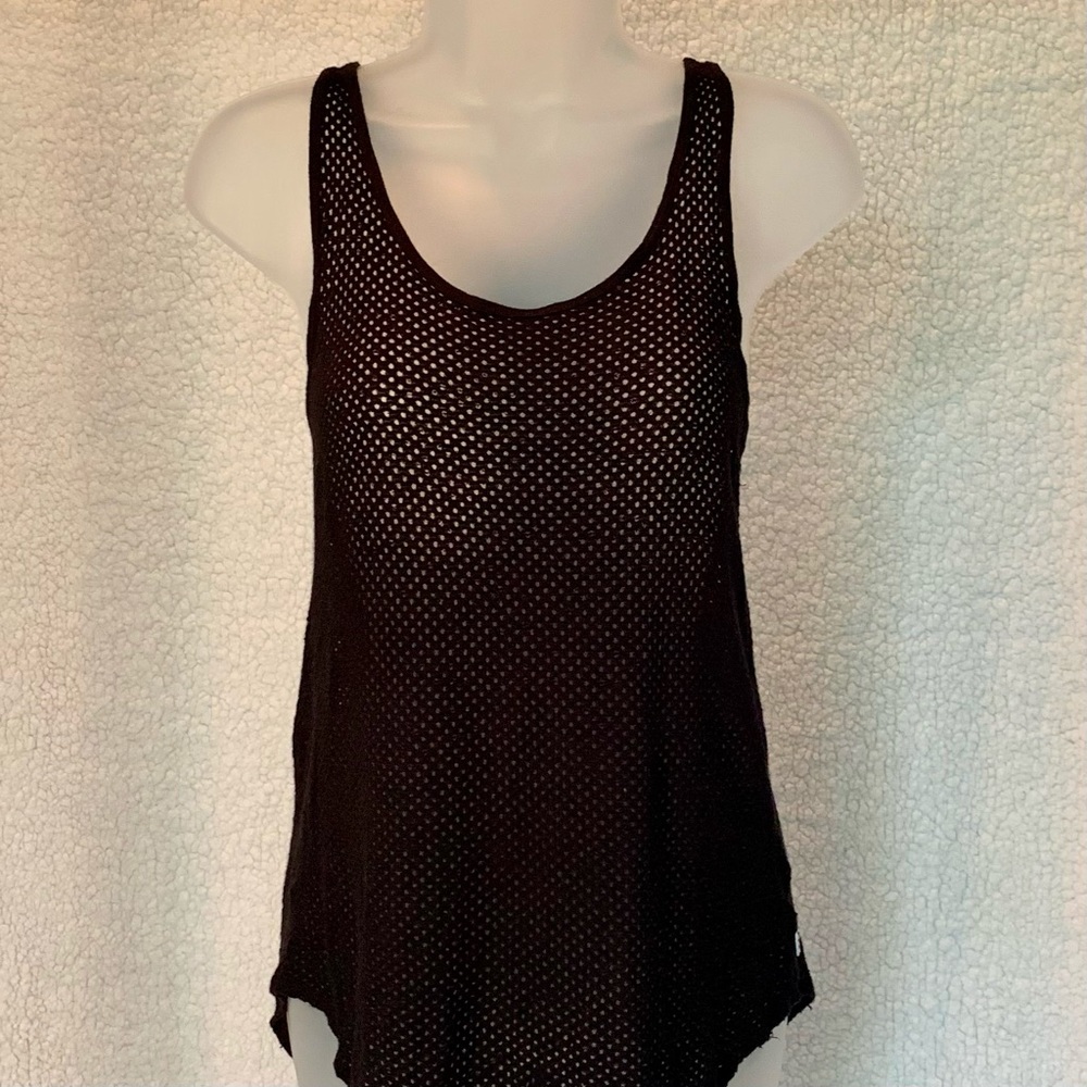 Vans black fishnet racer-back tank. No flaws